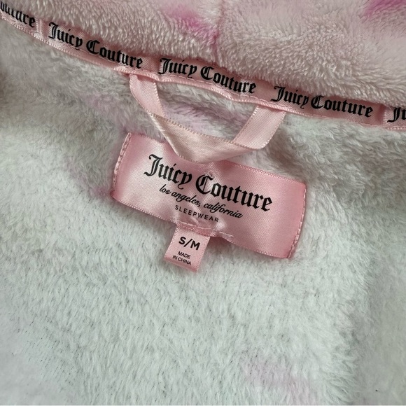 Y2K Juicy Couture Pink Logo Plush Robe Size S/M - Picture 5 of 6